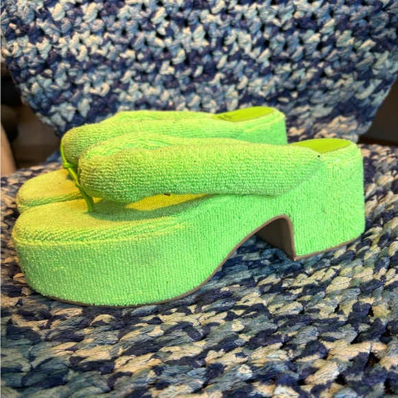 👡 JEFFREY CAMPBELL LUAU Platform Sandals Lime Green - Picture 2 of 4